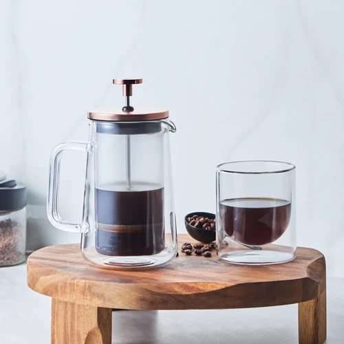 Karaca Pia Konik Çift Cidarlı Borosilikat Cam  French Press 350 ml Bronze