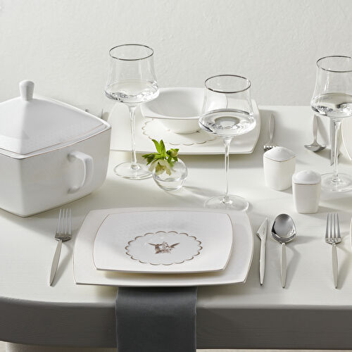 Karaca Fine Pearl Ayra 62 Parça 12 Kişilik Yemek Takımı