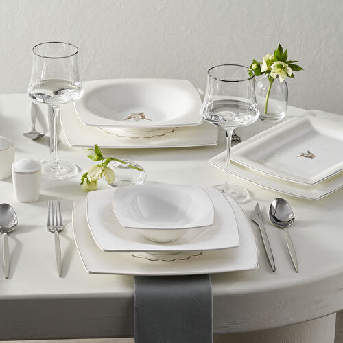 Karaca Fine Pearl Ayra 62 Parça 12 Kişilik Yemek Takımı