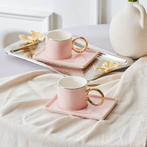 Karaca Soho Pembe 2 Kişilik Kahve Fincan Takımı 80 ml