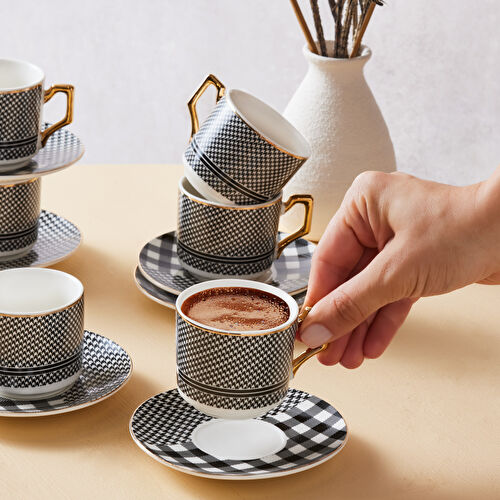  Karaca Mona 6 Kişilik Kahve Fincan Takımı 100 ml