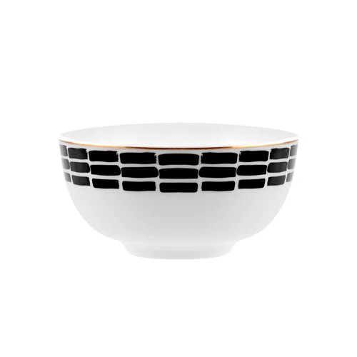 Karaca Monstera Porselen Şerit Çizgili Noodle Kase 14 cm