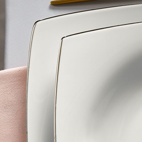 Karaca Square Bone Blaine 24 Parça 6 Kişilik Yemek Takımı Platin