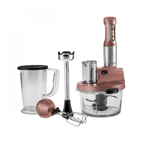 Karaca Mastermaid Prosteel Cam Mutfak Robotu Uzun Blender Ayaklı 6 Bıçaklı 2500 W Rosegold