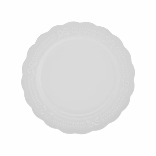 Karaca New Year Yılbaşı Rölyefli Pasta Tabağı 21 Cm Beyaz