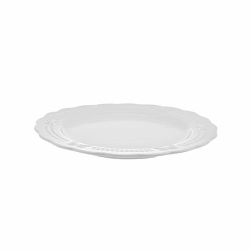 Karaca New Year Yılbaşı Rölyefli Pasta Tabağı 21 Cm Beyaz