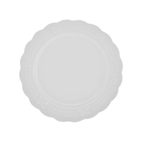 Karaca New Year Yılbaşı Rölyefli Pasta Tabağı 21 Cm Beyaz