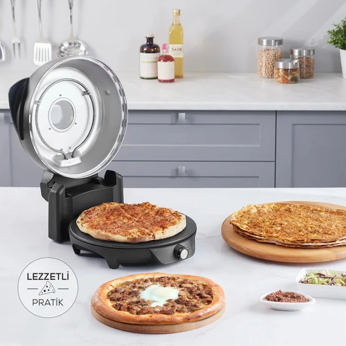 Karaca Gastro 10 in 1 Pizza Lahmacun ve Tandır Ekmeği Makinesi Biodiamond Matte Black 