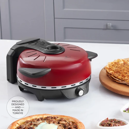 Karaca Gastro 10 in 1 Pizza Lahmacun ve Tandır Ekmeği Makinesi Biodiamond Imperaial Red 