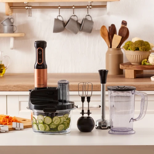 Karaca Mastermaid Prosteel Uzun Blender Ayaklı 6 Bıçaklı Cam Mutfak Robotu 2500W Black Copper