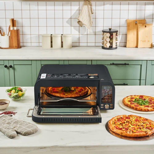 Karaca Multicrust Artisan Retro Pizza Makinesi ve Airfryer Mat Siyah