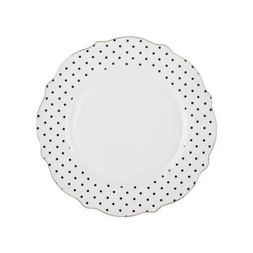 Karaca New Romantic Puantiyeli Servis Tabağı 27 cm Siyah 
