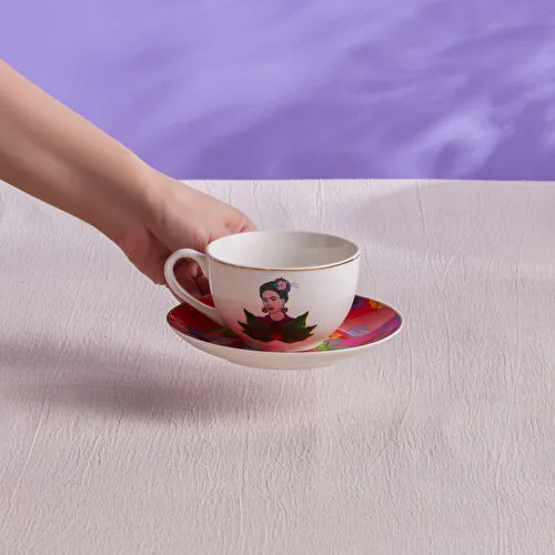 Karaca Frida Çay Fincanı Ve Tabağı Kırmızı 220 Ml
