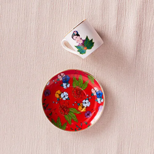 Karaca Frida Kahve Fincanı Ve Tabağı Kırmızı 90 Ml Karaca Frida Kahve Fincanı Ve Tabağı Kırmızı 90 Ml