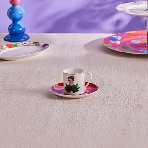 Karaca Frida Kahve Fincanı Ve Tabağı Kırmızı 90 Ml