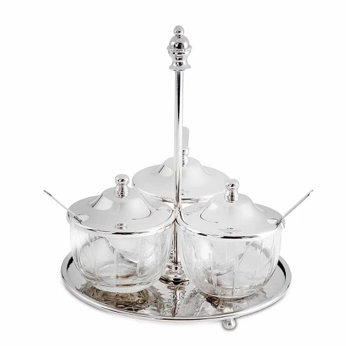 Jumbo Alula Standlı 3lü Baharat Seti 16,5x16, 5x18,5 Cm