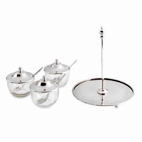 Jumbo Alula Standlı 3lü Baharat Seti 16,5x16, 5x18,5 Cm