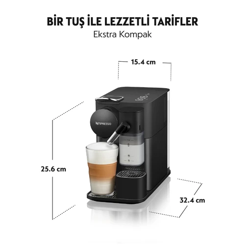 Nespresso F121 Lattissima One Süt Çözümlü Kahve Makinesi Siyah