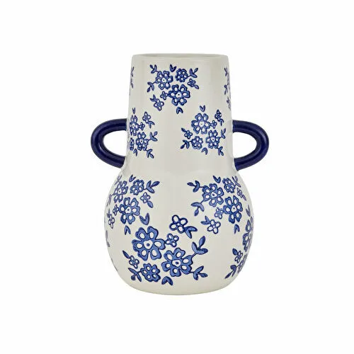 Karaca Home Cannes Vazo Mavi Beyaz 20,8x17,4x26,8 cm