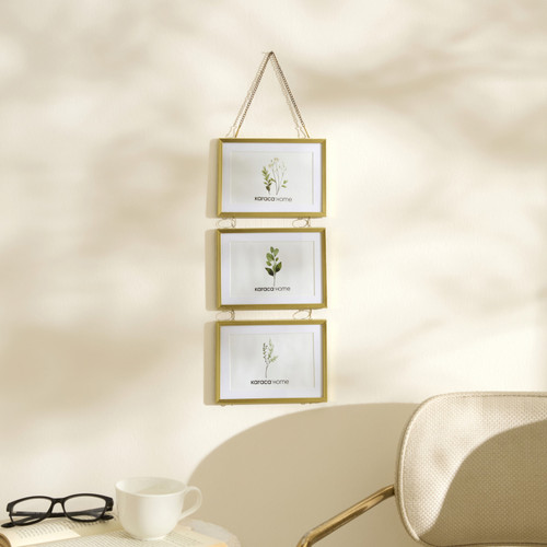 Karaca Home Magic 3'lü Yatay Fotoğraf Çerçevesi Gold