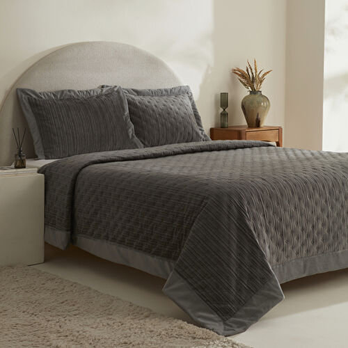 Karaca Home Taylor Çift Kişilik Yatak Örtüsü Seti Antrasit 