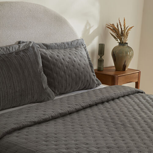 Karaca Home Taylor Çift Kişilik Yatak Örtüsü Seti Antrasit 