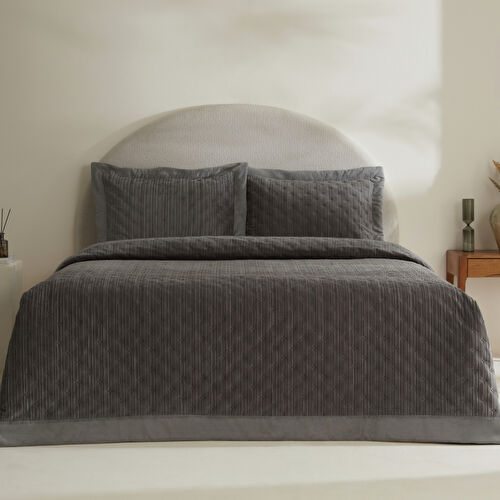 Karaca Home Taylor Çift Kişilik Yatak Örtüsü Seti Antrasit 