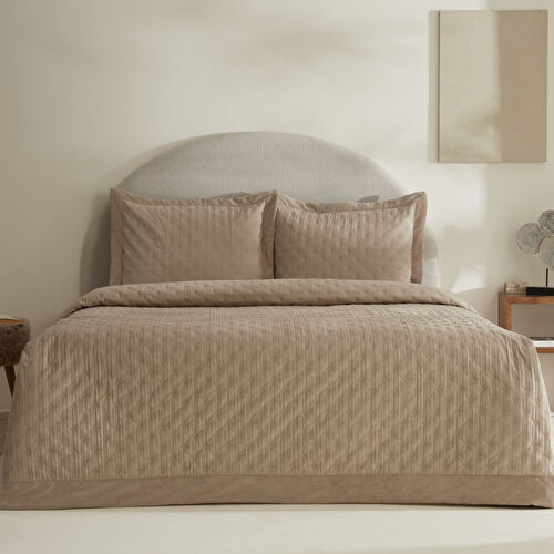 Karaca Home Taylor Çift Kişilik Yatak Örtüsü Seti Bej