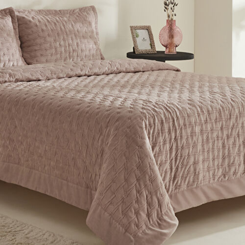 Karaca Home Gilda Çift Kişilik Yatak Örtüsü Seti Pudra