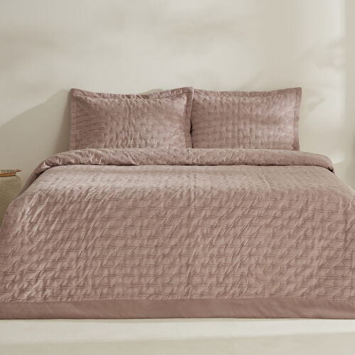 Karaca Home Gilda Çift Kişilik Yatak Örtüsü Seti Pudra