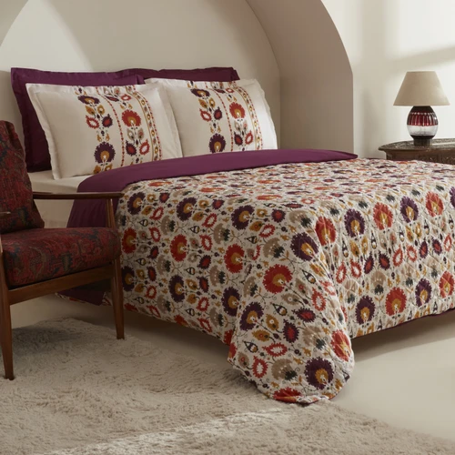 Karaca Home Velva %100 Pamuk Çift Kişilik Kapitoneli Nevresim Takımı Multicolor