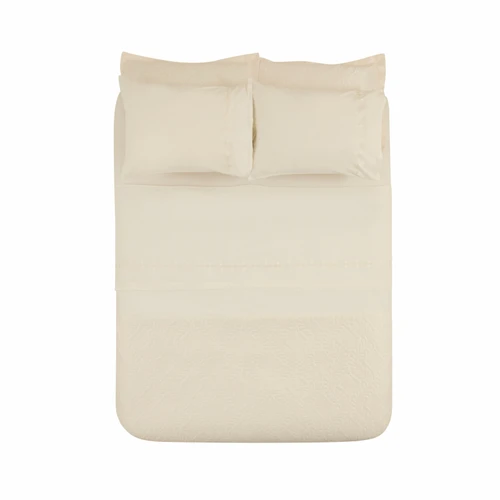 Karaca Home Glory Çift Kişilik %100 Pamuk 7 Parça Düet Set Ekru 