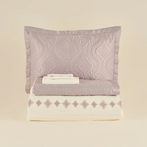 Karaca Home Glory Çift Kişilik %100 Pamuk 7 Parça Düet Set Pembe
