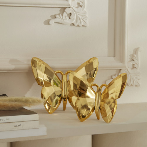 Karaca Home Butterfly 2'li Dekoratif Obje Gold 