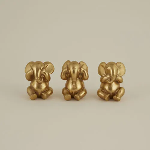 Karaca Home Elephant Biblo Gold 9x9x12 cm Karaca Home Elephant Biblo Gold 9x9x12 cm