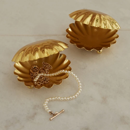 Karaca Home Oyster 2'li Dekoratif Obje Gold