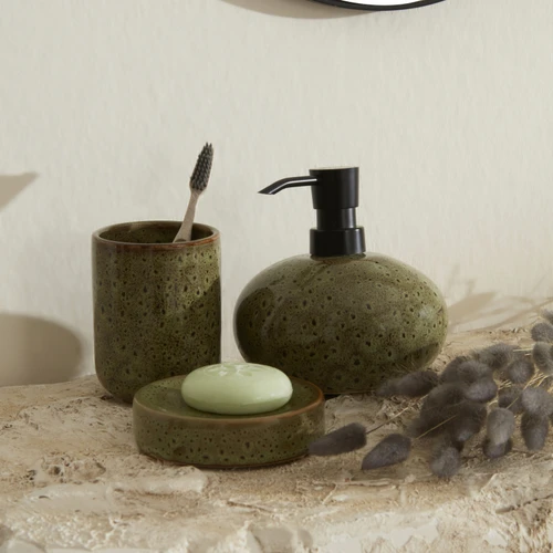 Karaca Home Olivia 3'lü Banyo Aksesuar Seti Yeşil
