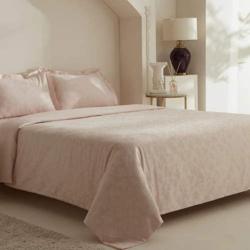 Karaca Home White Collection Viole Çift Kişilik Nevresim Takımı Pudra 