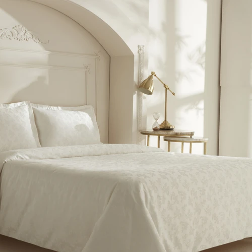 Karaca Home White Collection Viole Çift Kişilik Nevresim Takımı Beyaz