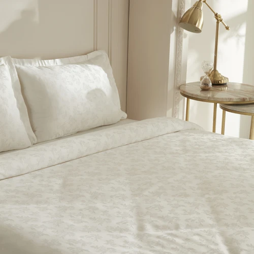 Karaca Home White Collection Viole Çift Kişilik Nevresim Takımı Beyaz