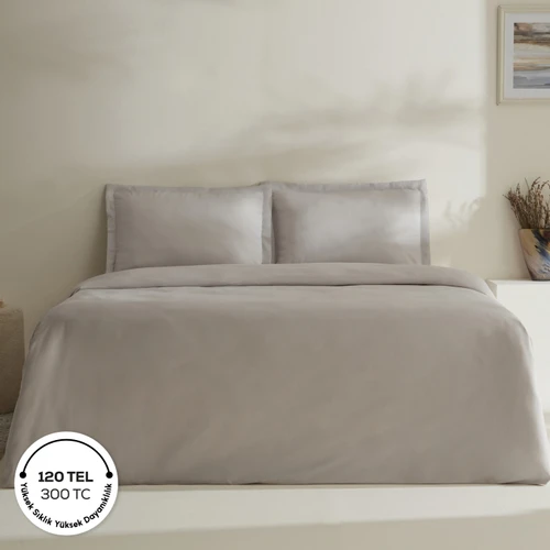 Karaca Home Jemma 120 Tel %100 Pamuk Saten Çift Kişilik Nevresim Takımı Gri