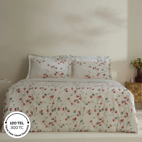 Karaca Home Lilian %100 Pamuk 120 Tel Çift Kişilik Saten Nevresim Takımı