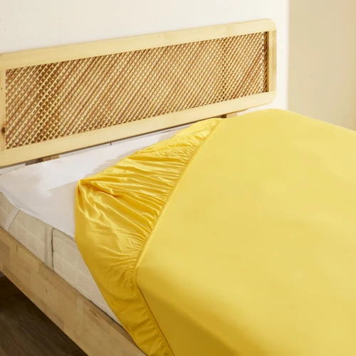 Karaca Home Penye Çift Kişilik %100 Pamuk Lastikli Çarşaf Sarı