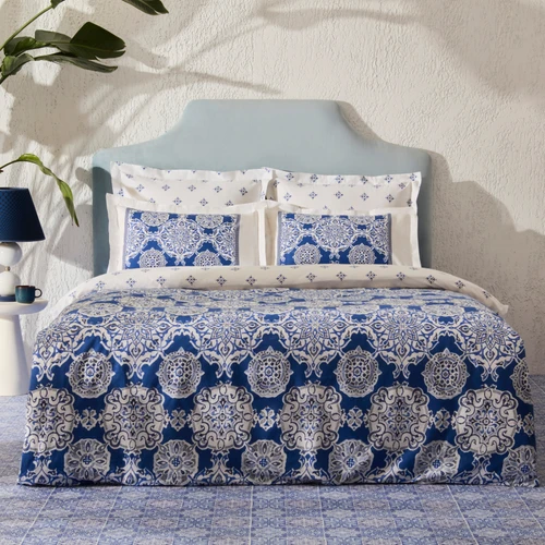 Karaca Home Leodinas %100 Pamuk Çift Kişilik Nevresim Takımı Mavi