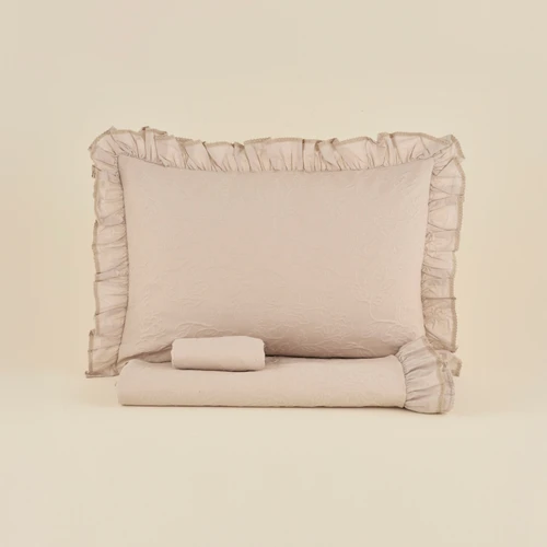 Karaca Home White Collection Tyra %100 Pamuk Çift Kişilik Yatak Örtüsü Bej