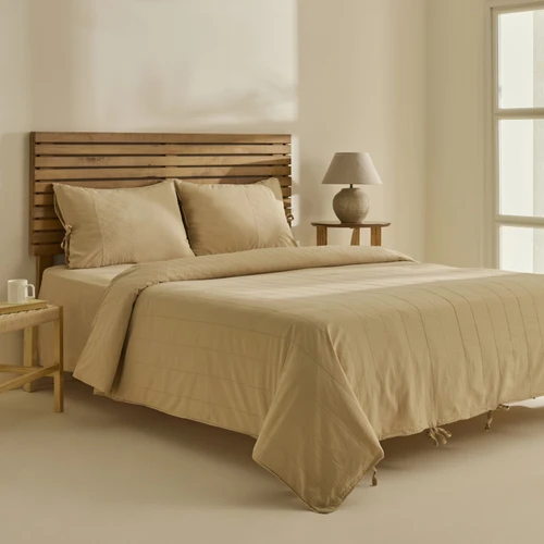 Karaca Home Carmine %100 Pamuk Nakışlı Çift Kişilik Nevresim Takımı Bej