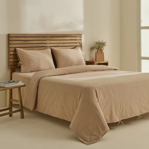 Karaca Home Carmine %100 Pamuk Nakışlı Çift Kişilik Nevresim Takımı Pudra
