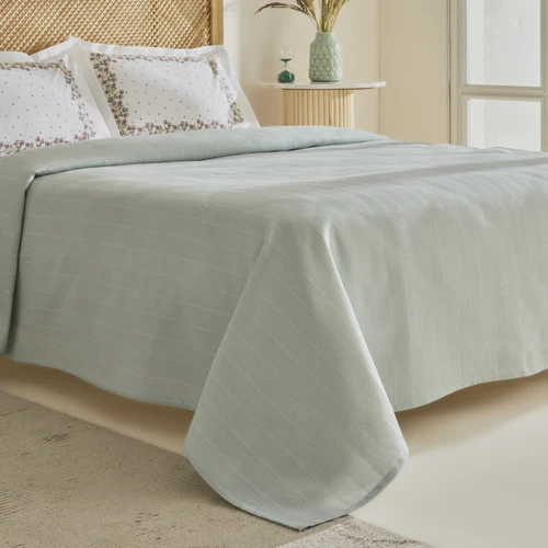 Karaca Home Roshell %100 Pamuk Çift Kişilik Pike Takımı Adaçayı