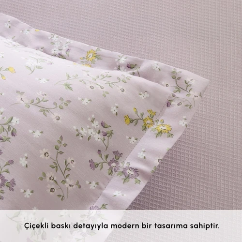Karaca Home Noa Bambu Tek Kişilik Pike Takımı Açık Mürdüm