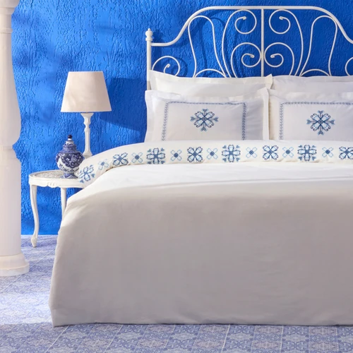 Karaca Home Clarissa Nakışlı %100 Pamuk Çift Kişilik Nevresim Takımı Beyaz